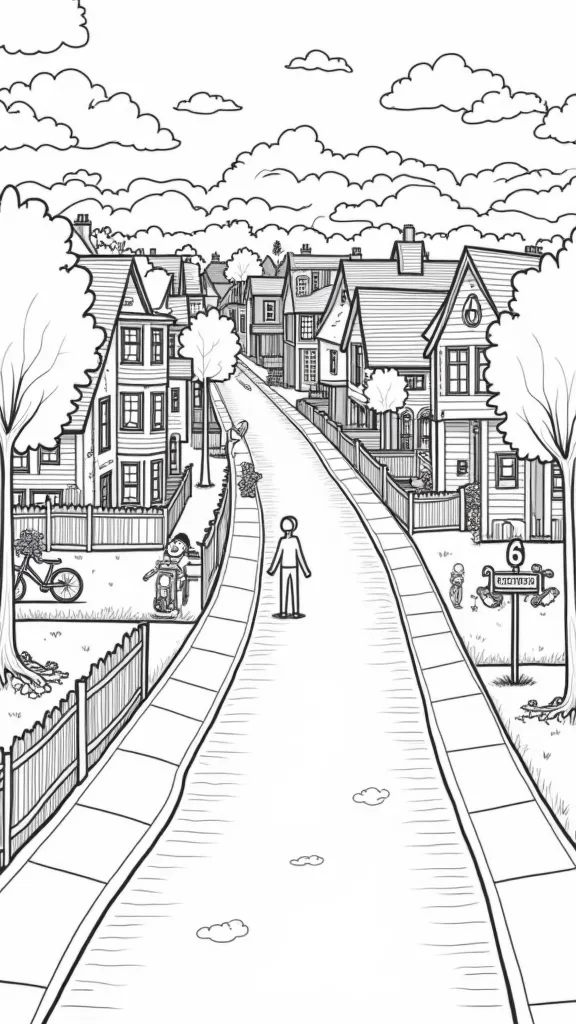 neighborhood coloring page